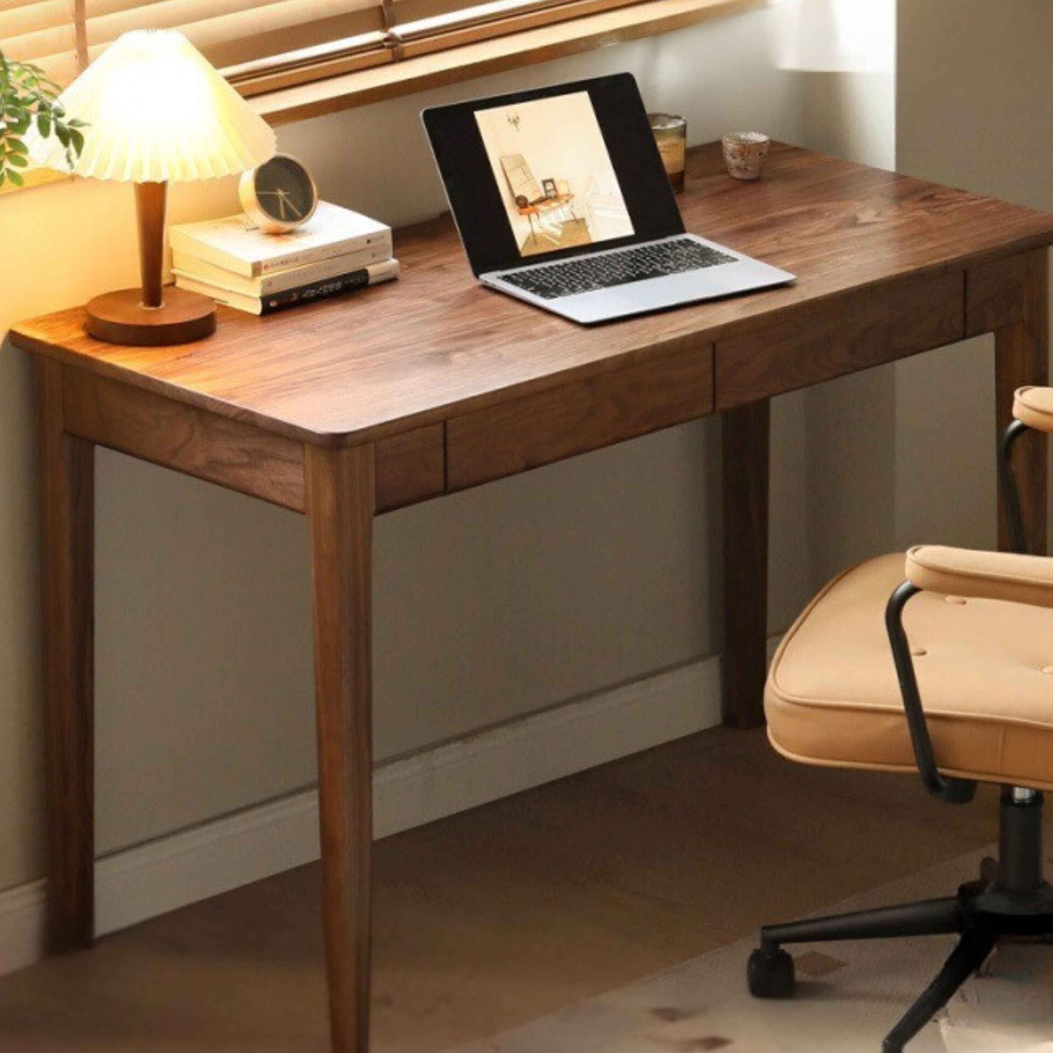 Black Walnut Solid Wood Desk with Drawer New Style