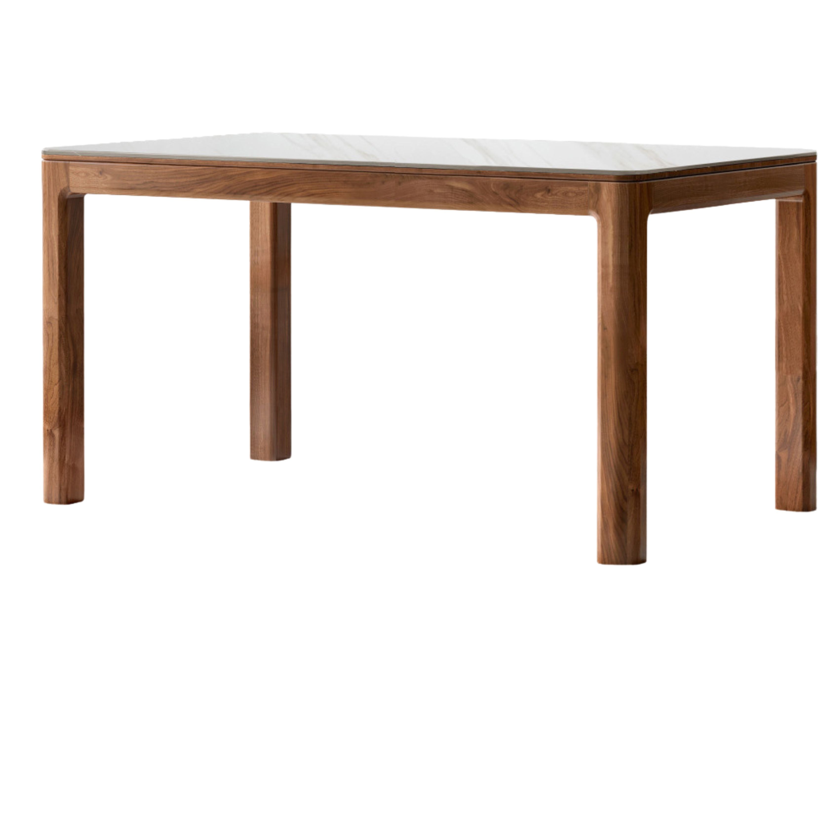 Black Walnut, Sandalwood Solid Wood Rock Slab Dining Table
