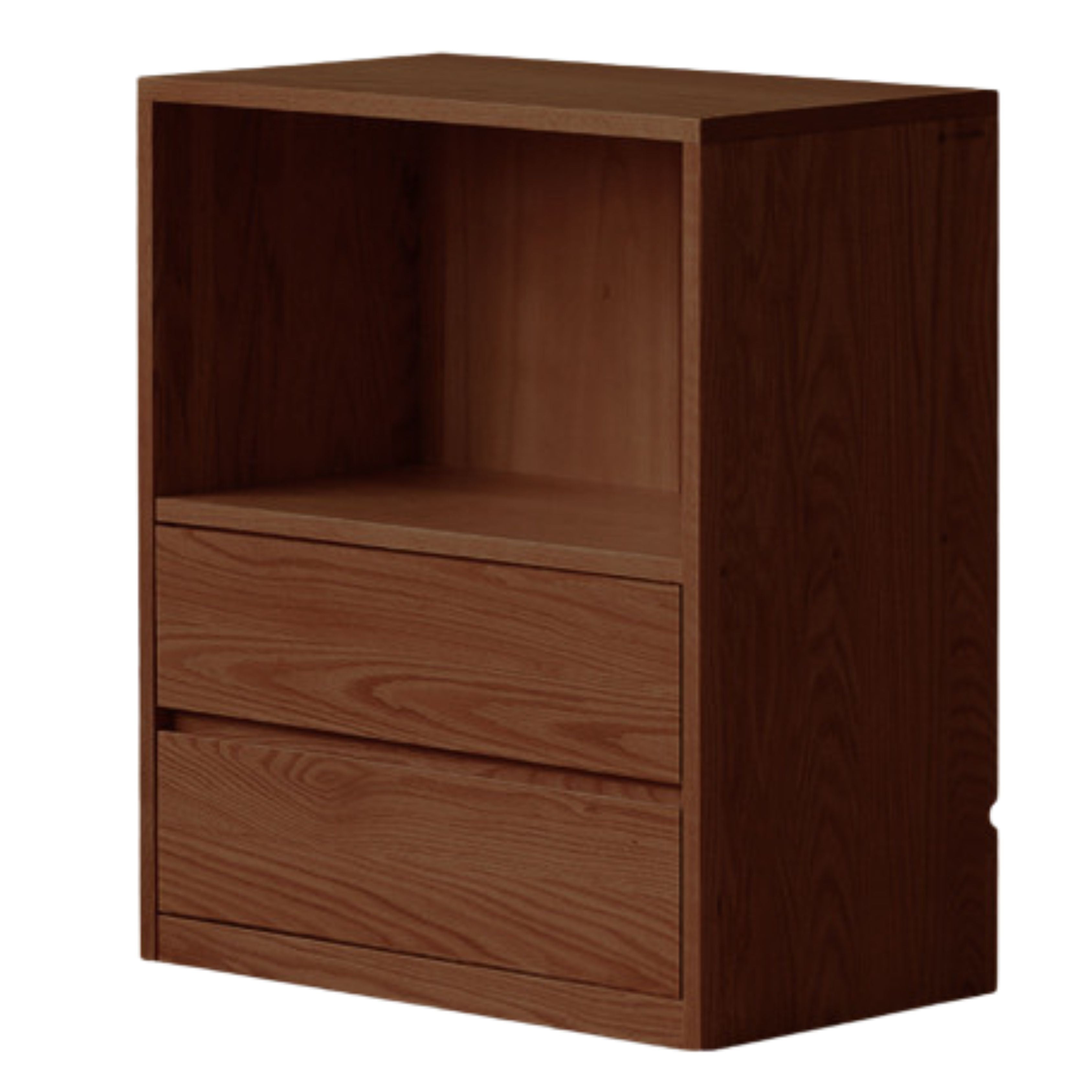 Black Walnut, Rubberwood Solid Wood Low Bookshelf Combination Floor-Standing Cabinet