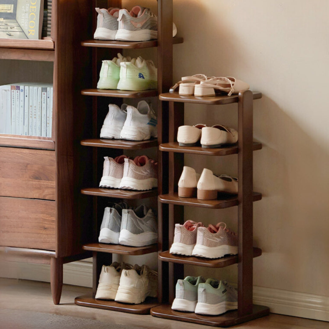 Beech Solid Wood, Solid Rubberwood Ultra-Narrow Shoe Cabinet