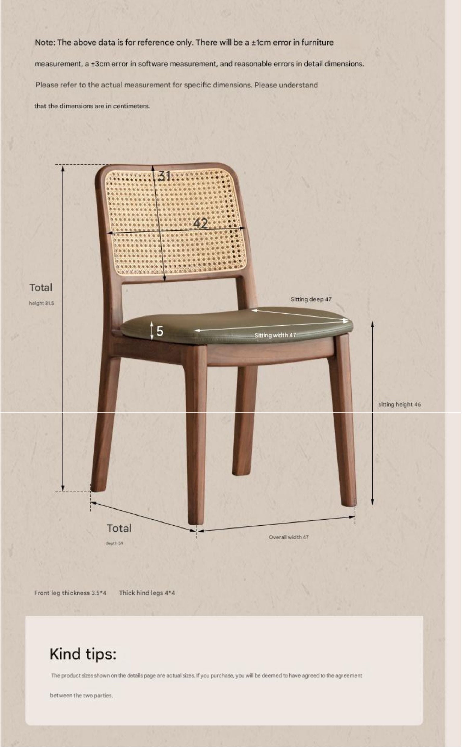 Set 4 pcs Black Walnut, Oak, Ash, Beech, Sandalwood Solid Wood Dining Chair