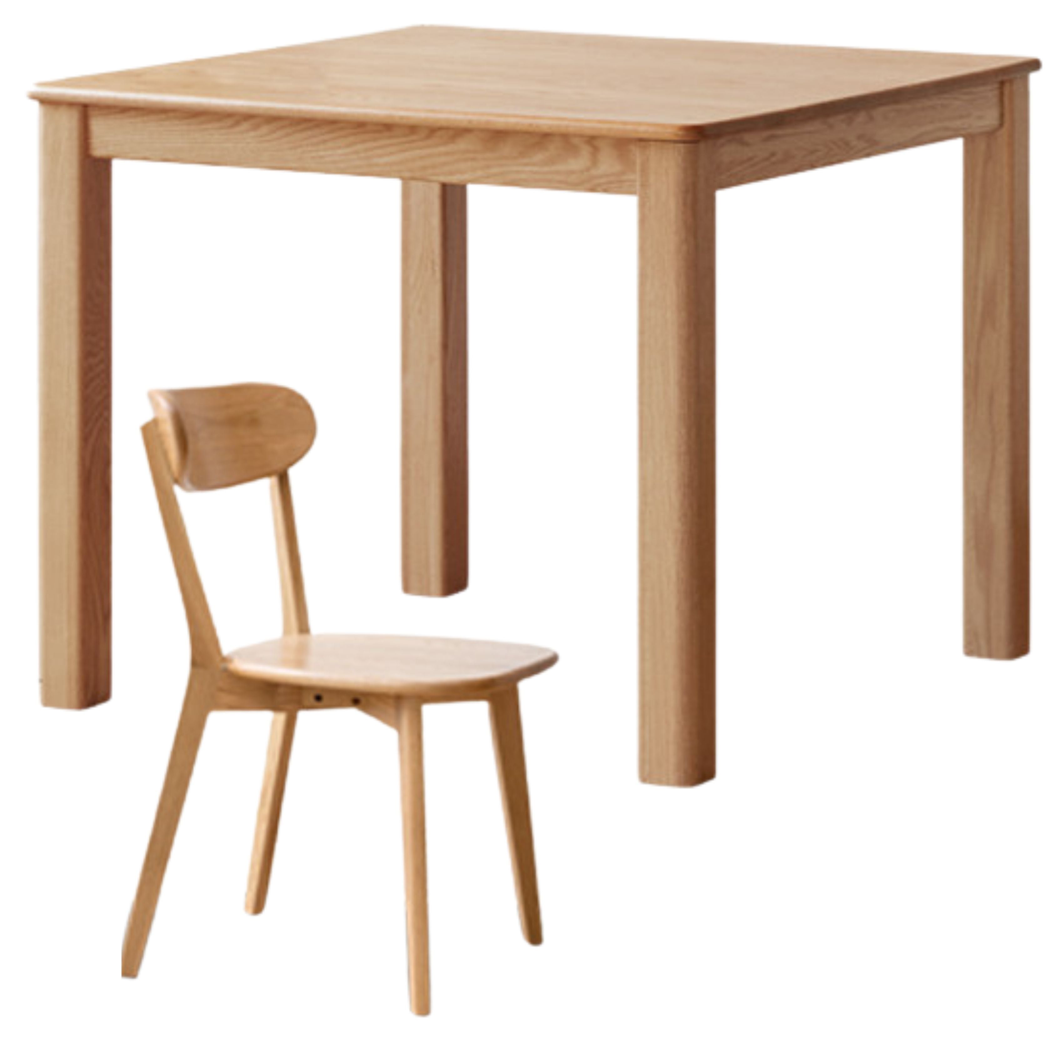 Solid Rubberwood, Oak Solid Wood Square Dining Table