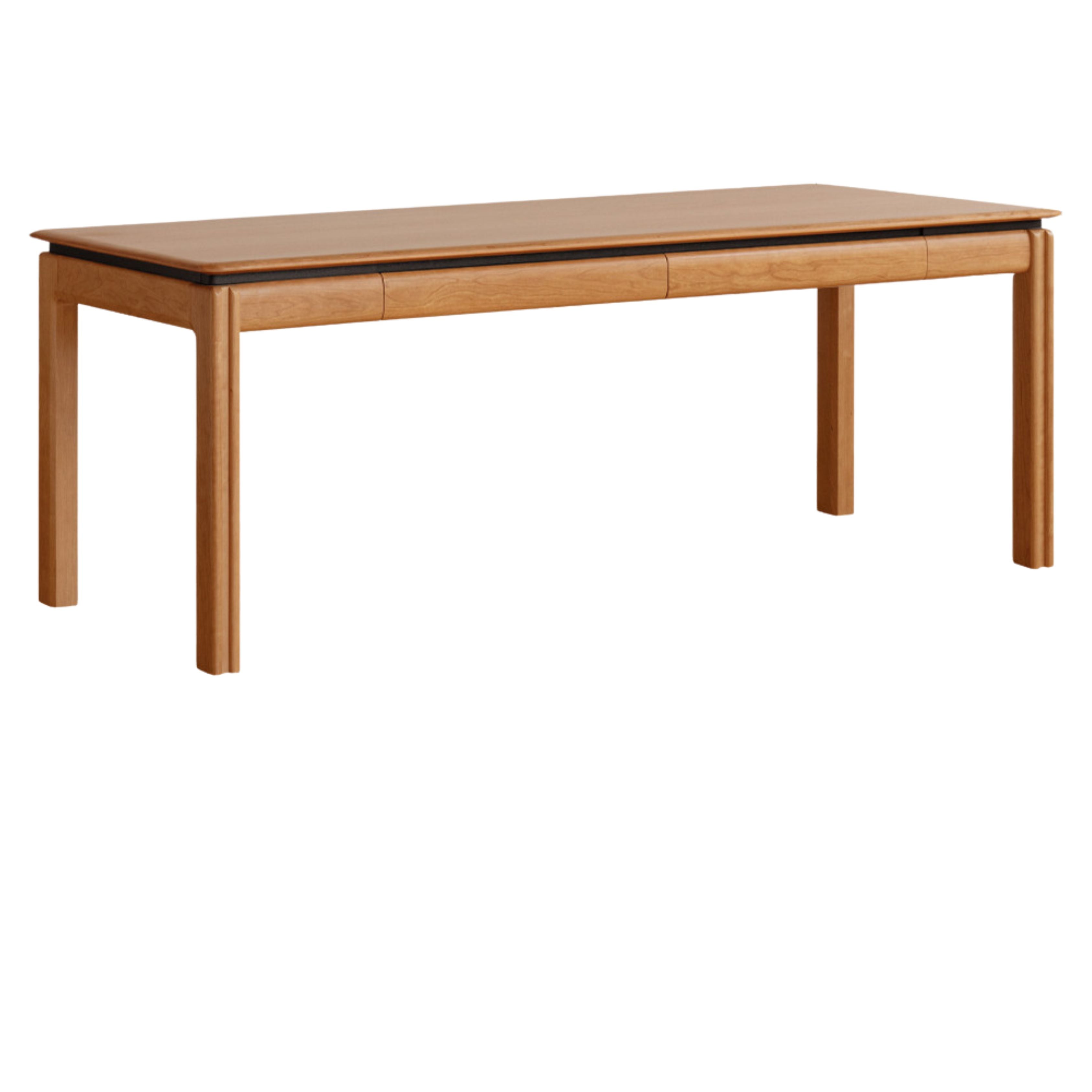 Cherry Solid Wood Color Large Office Desk