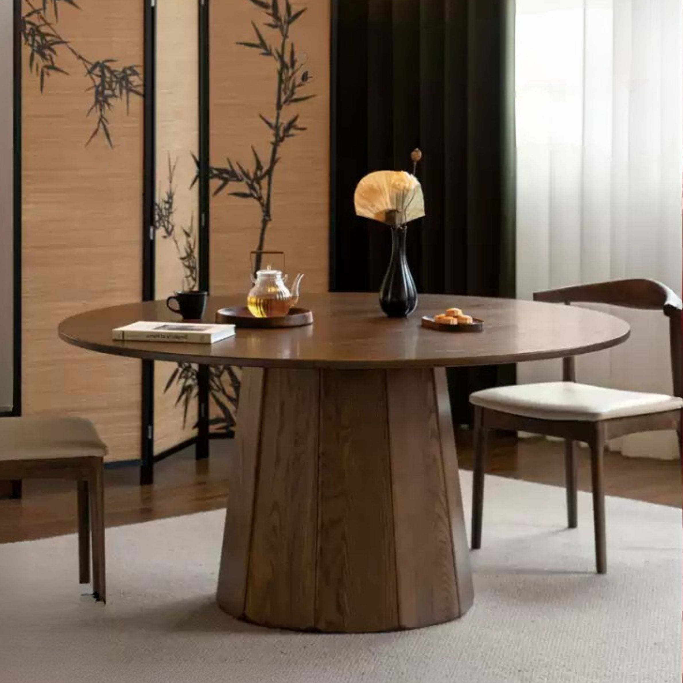 Ash, Black Walnut Solid Wood Modern Large Dining Table