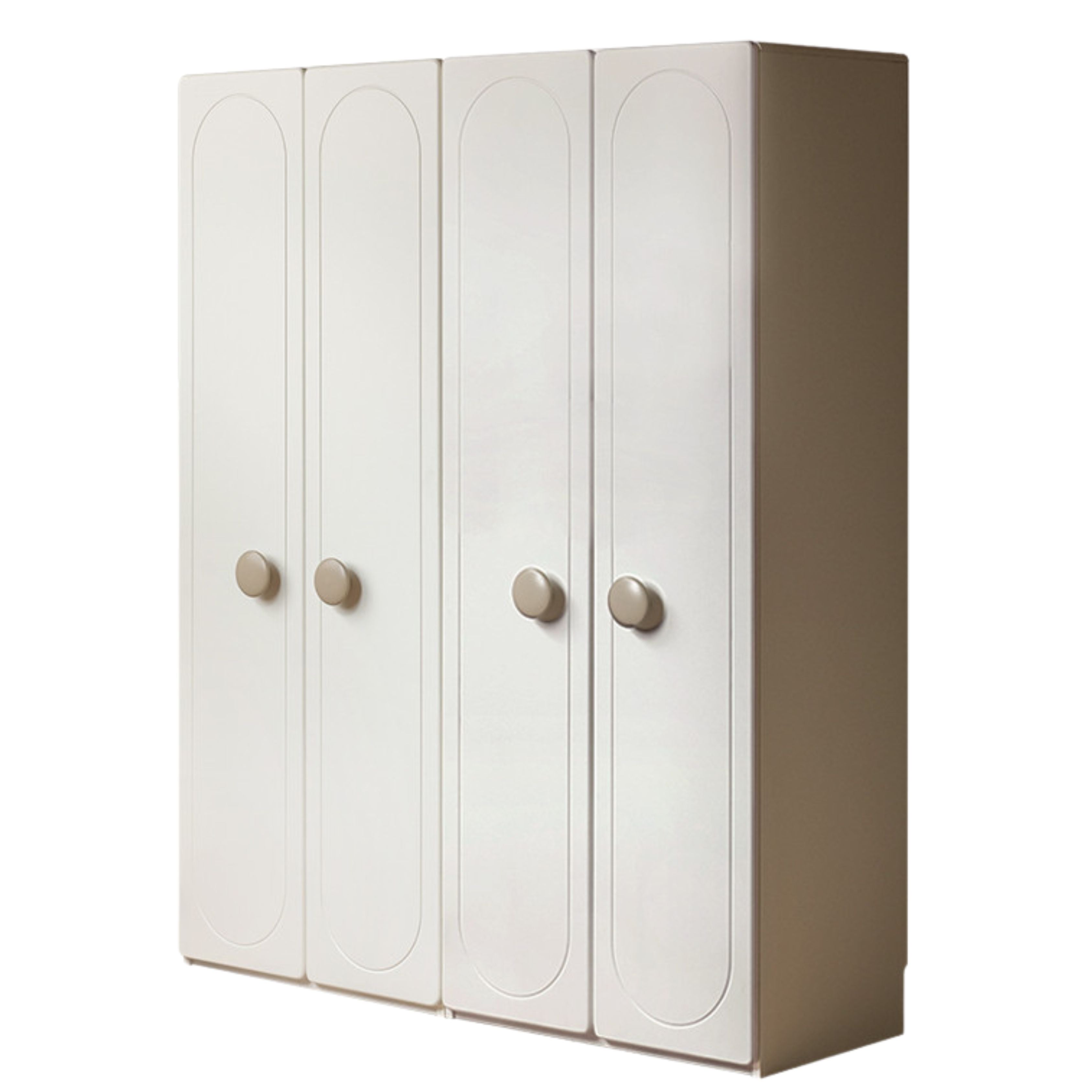 Pine Solid Wood White Cream Children's Wardrobe