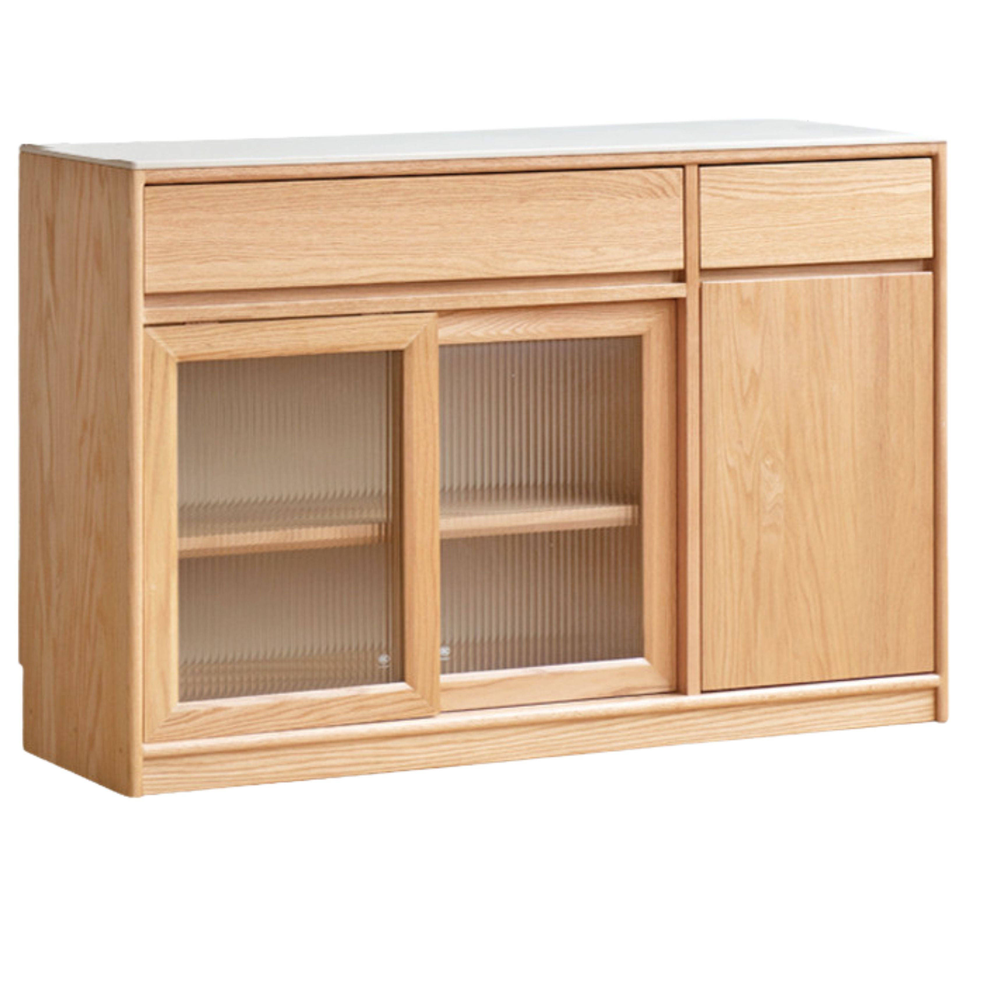 Oak Solid Wood Rock Board Modern Sideboard