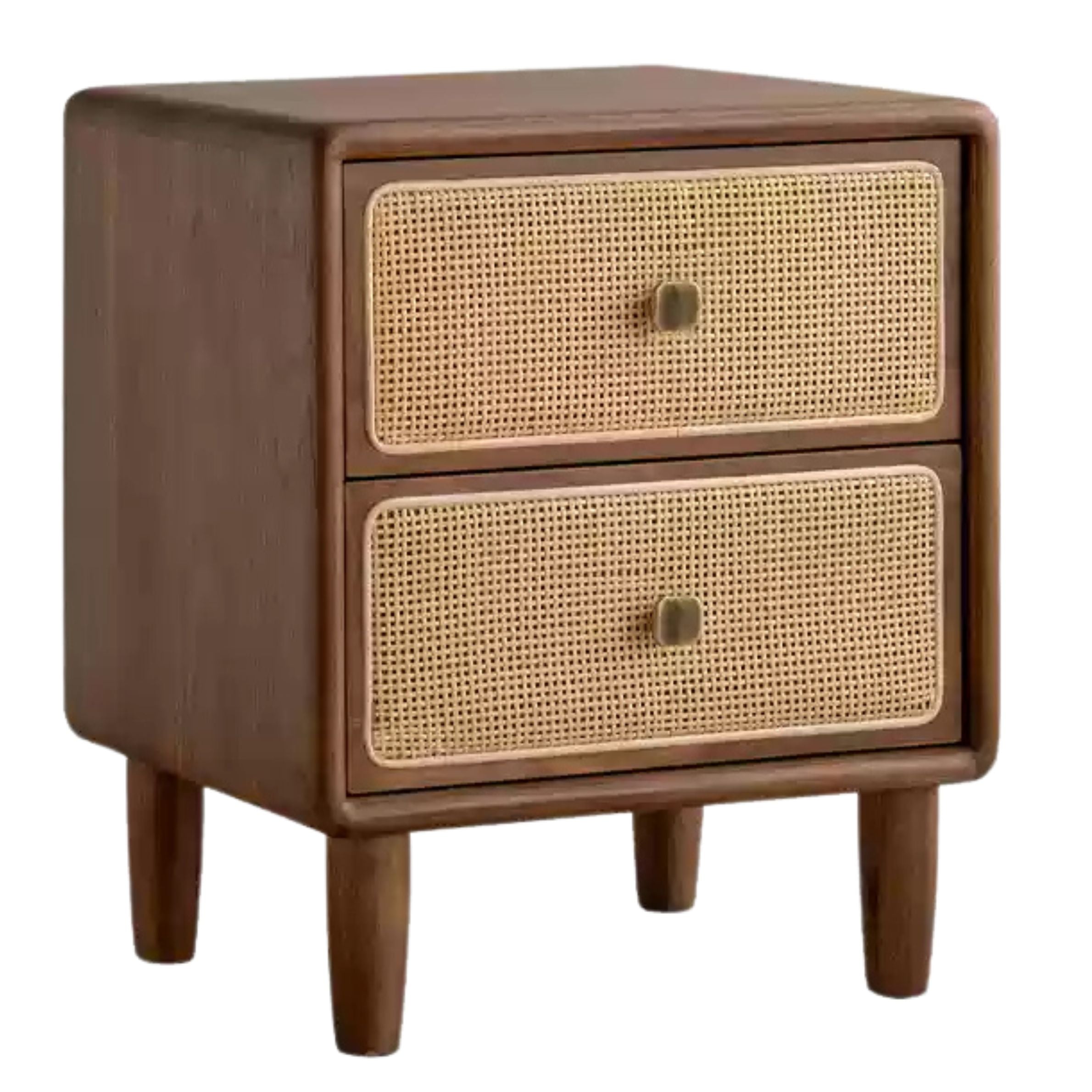Black Walnut, Beech Solid Wood Nightstand.
