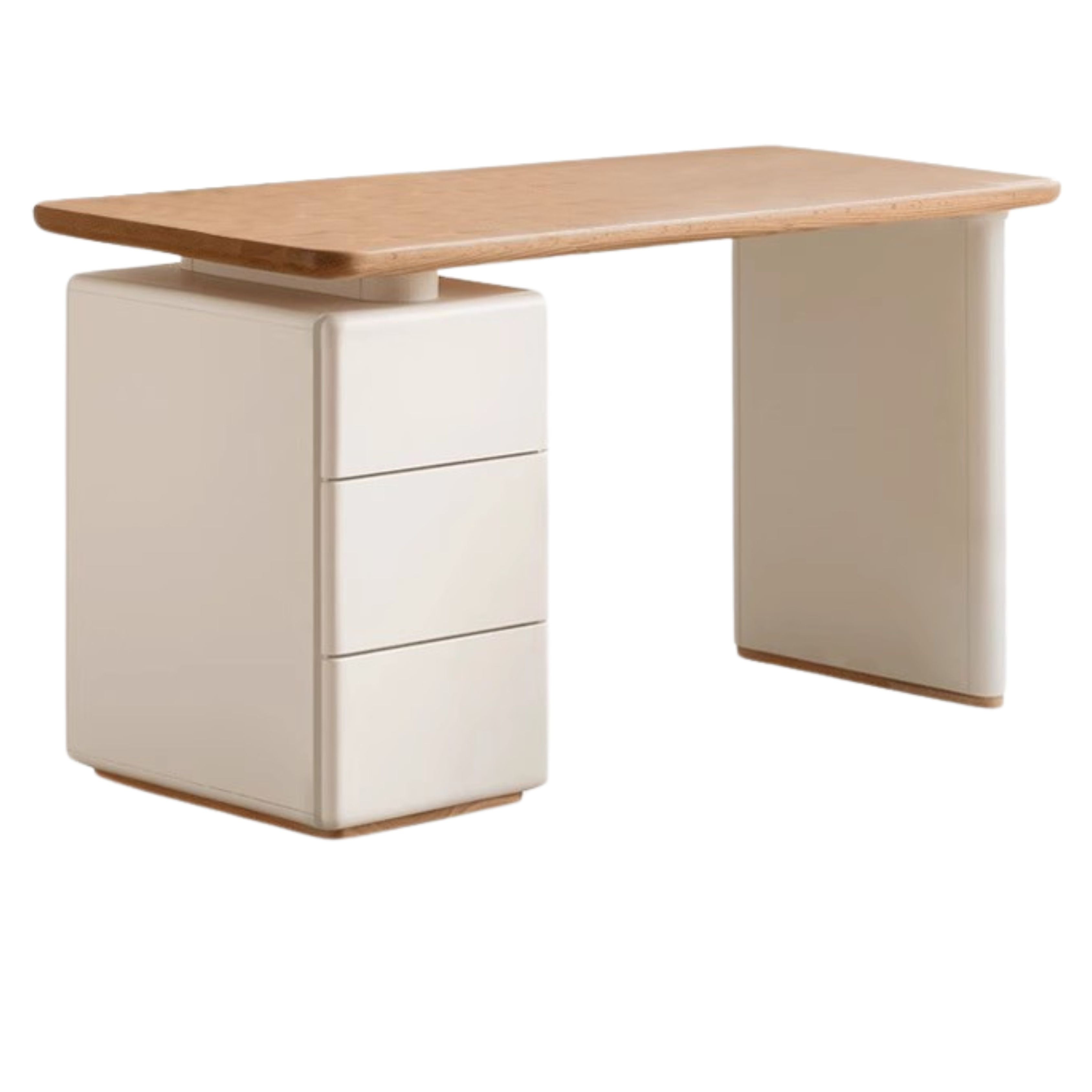 Oak Solid Wood Desk With Lower Cabinet