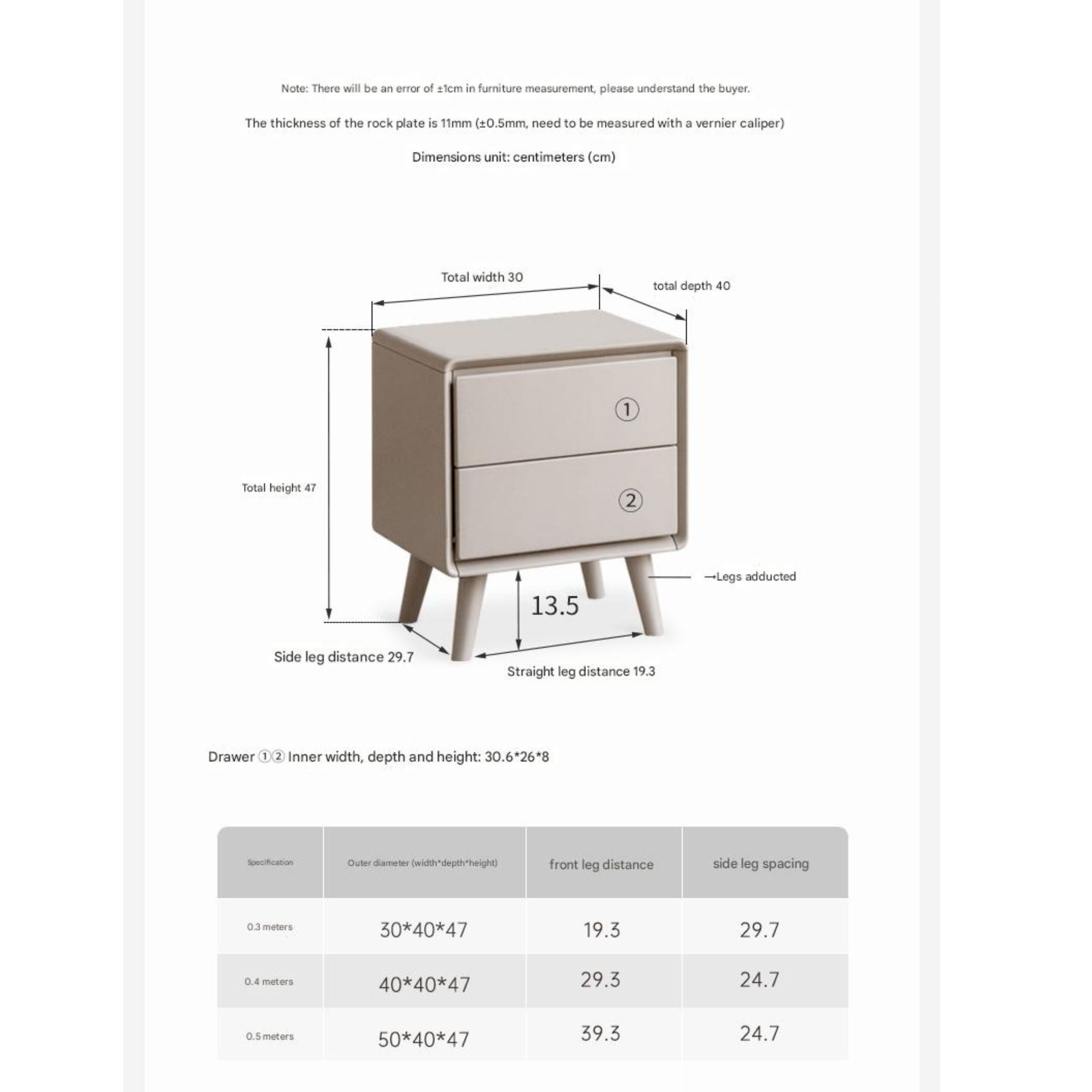 Poplar Solid Wood Modern Nightstand