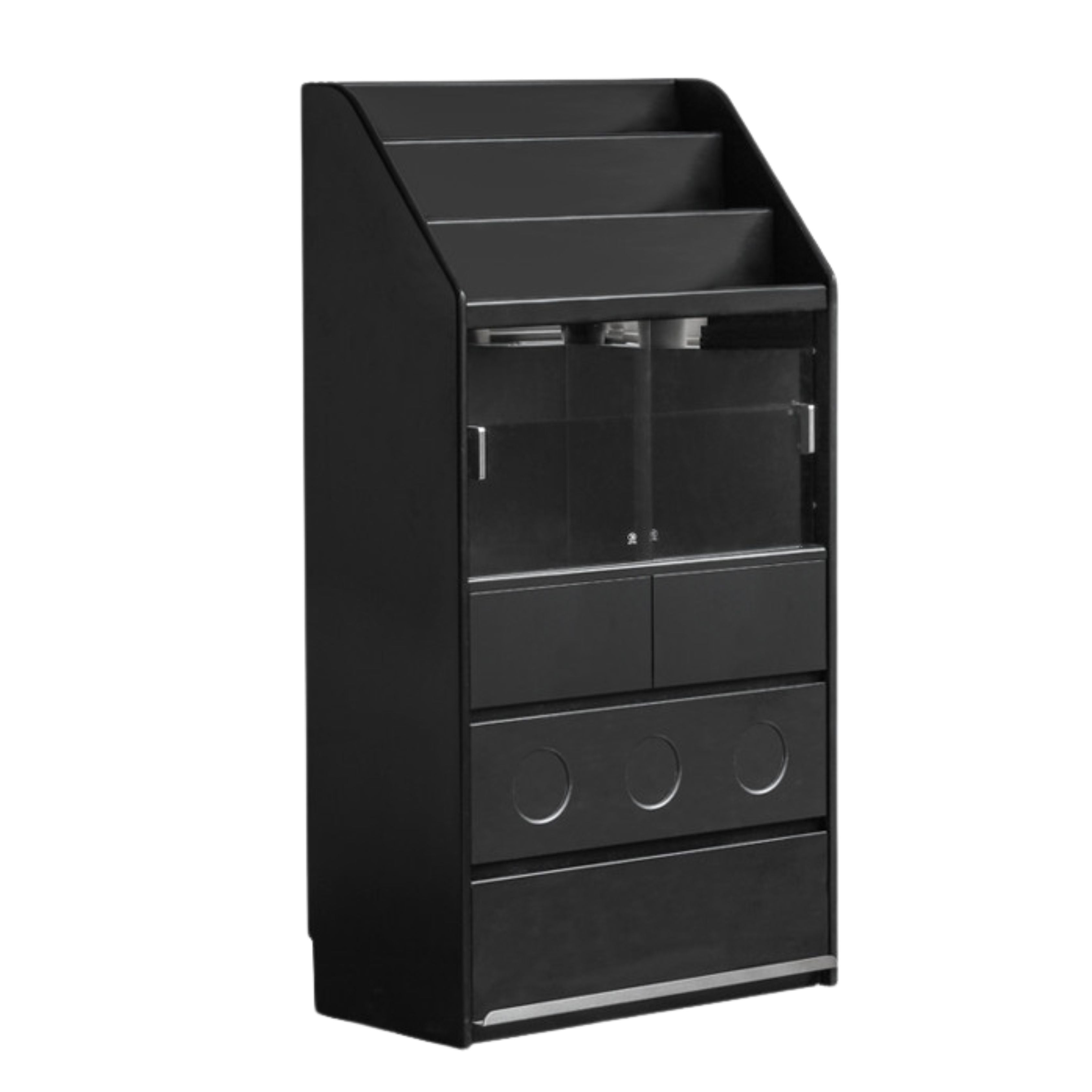 Solid Rubberwood Bauhaus Style Side Cabinet.