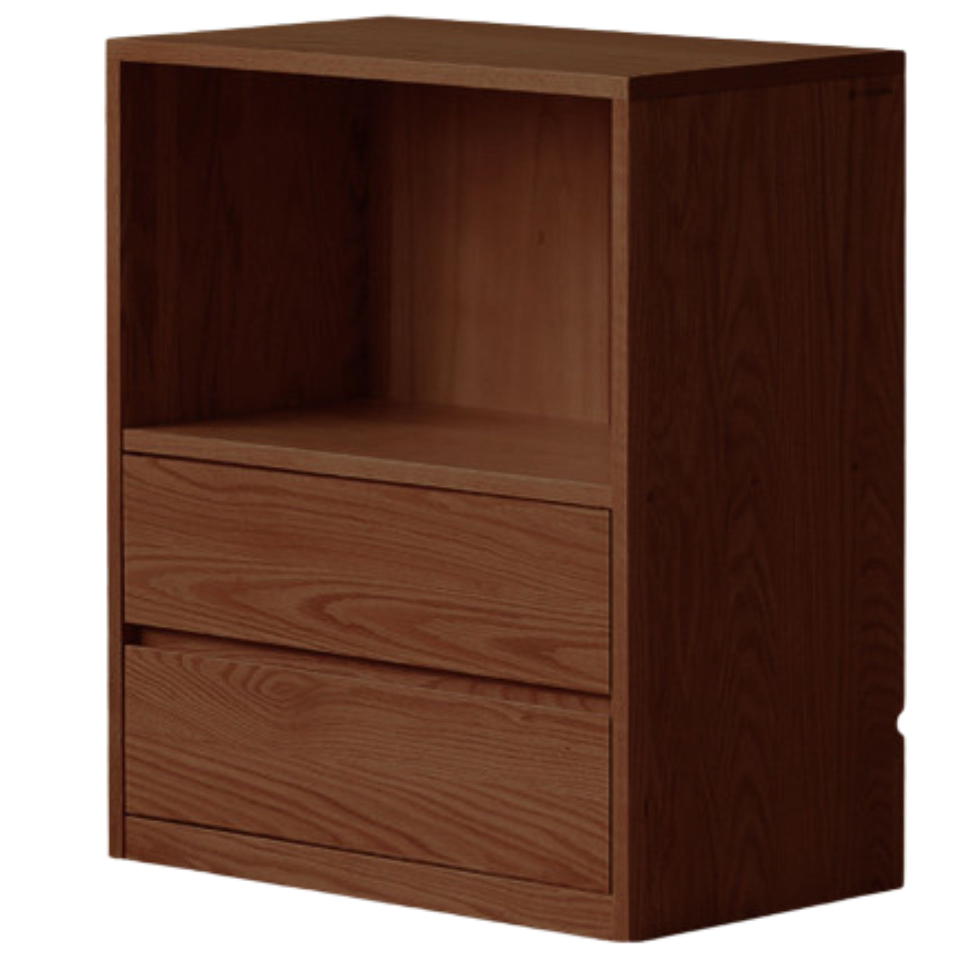 Black Walnut, Oak Solid Wood Low Bookcase, Modern Modular Storage Shelf Cabinet