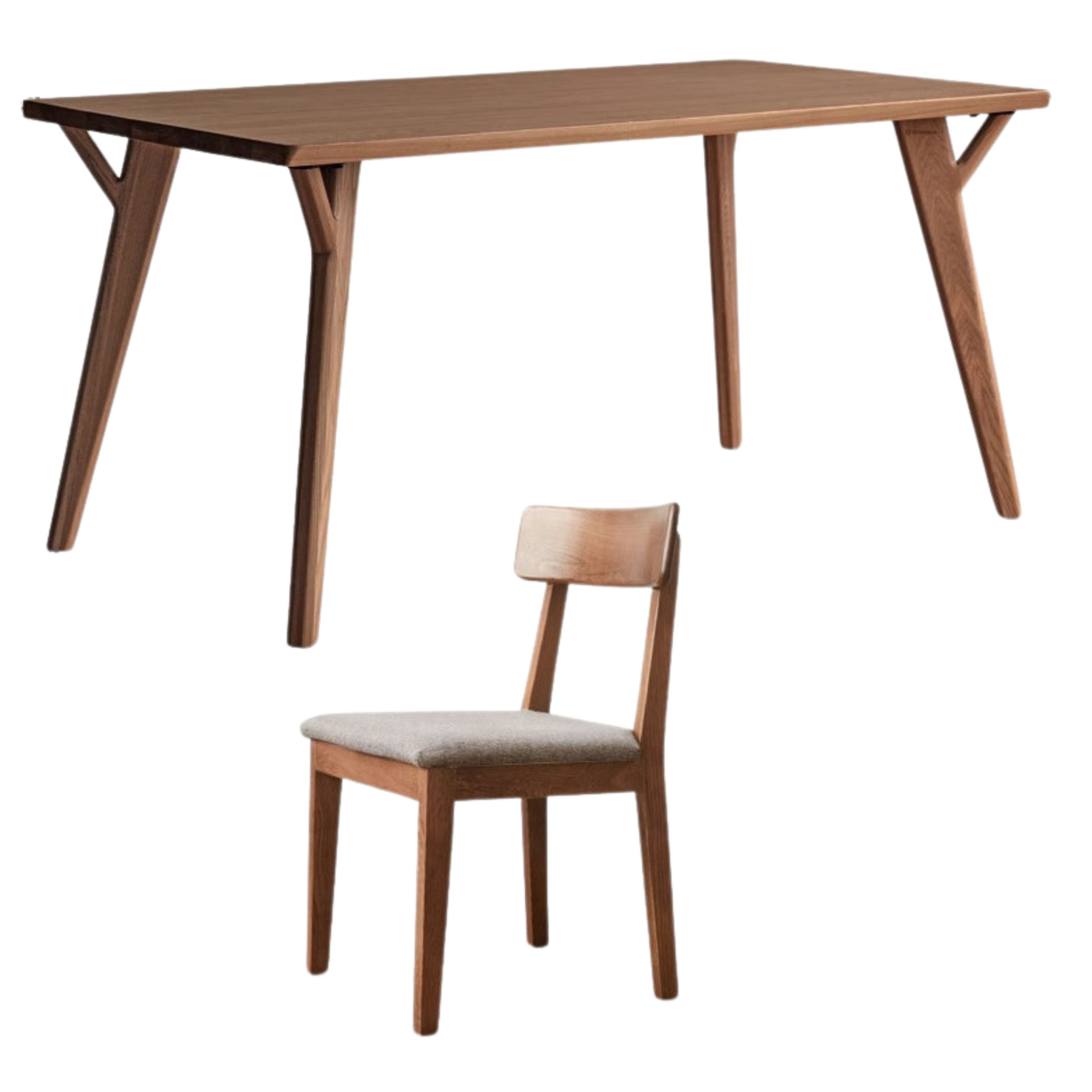 Ash Solid Wood Rectangular Dining Table