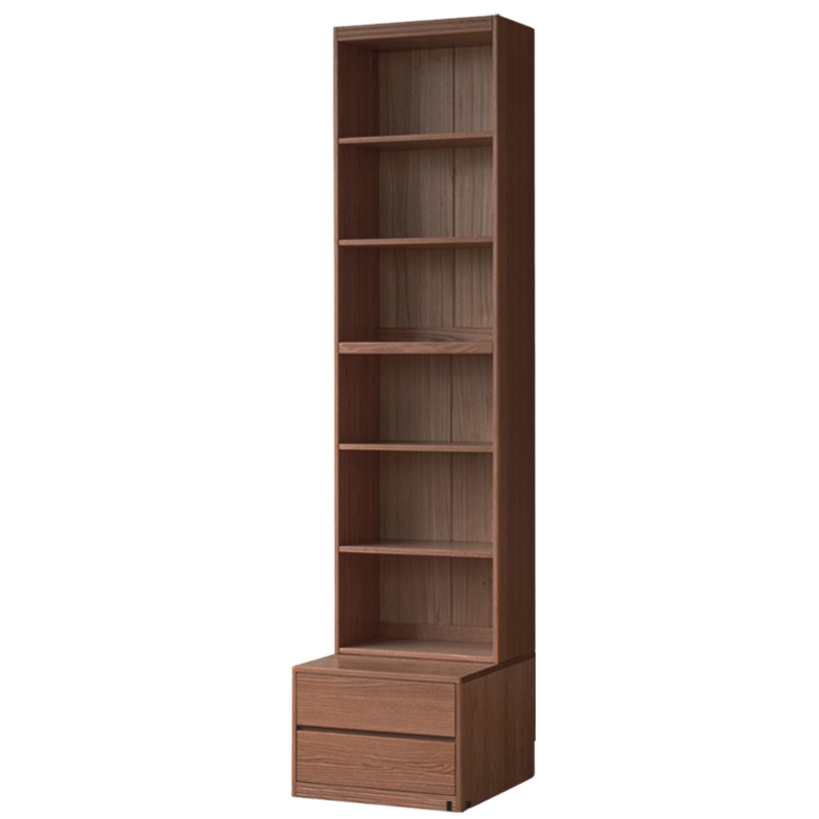 Black Walnut, Oak, Sandalwood, Ash Solid Wood Light Luxury Combined Bookshelf With Seat