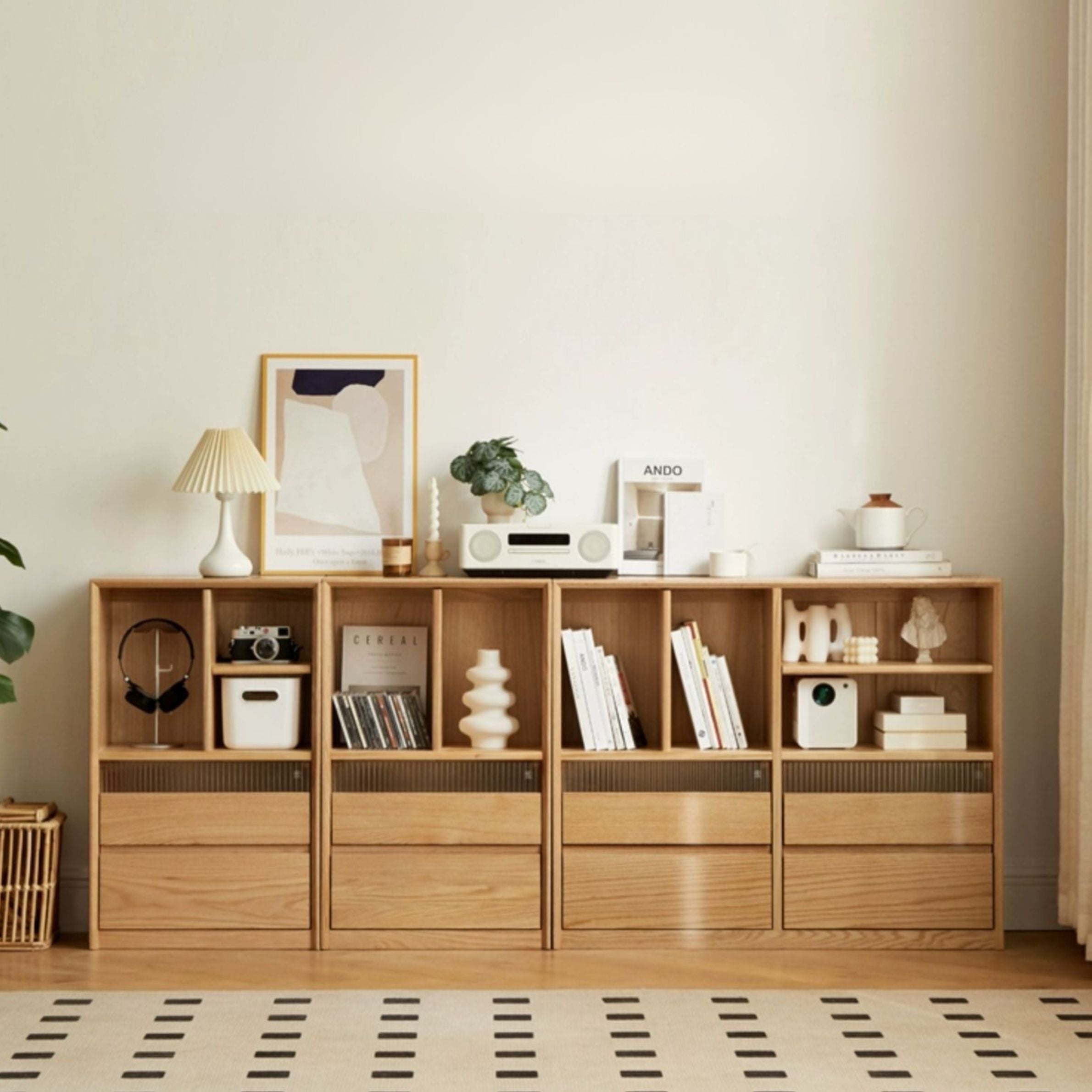 Oak Solid Wood Modern Bookcase