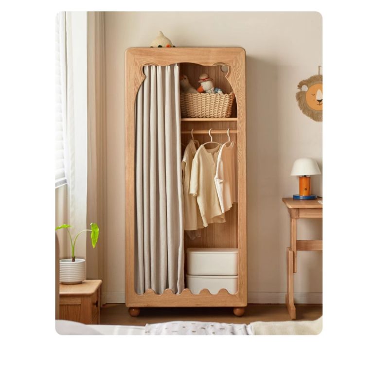 Beech Solid Wood Children's Wardrobe.