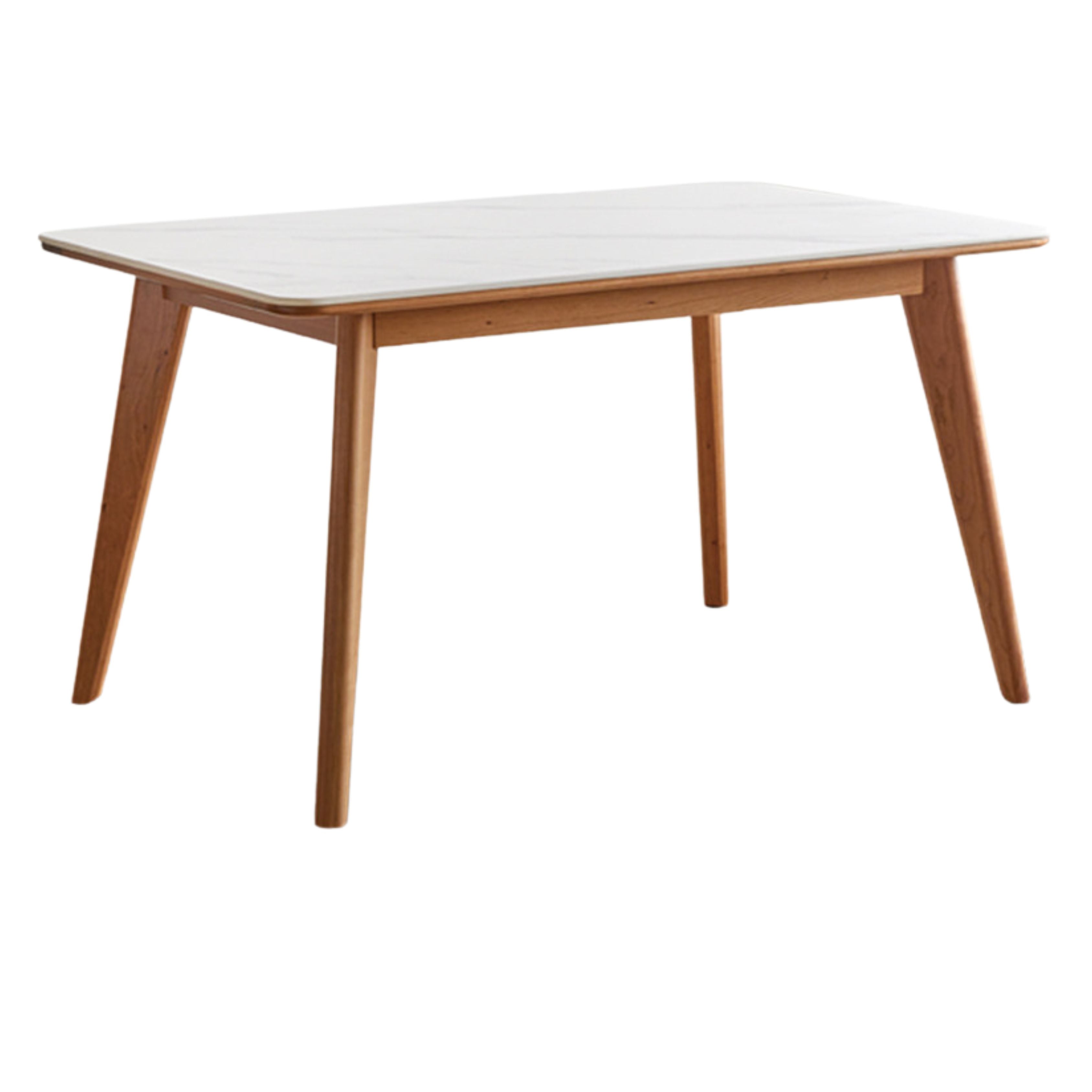 Cherry Solid Wood Retro Rock Plate Long Dining Table.