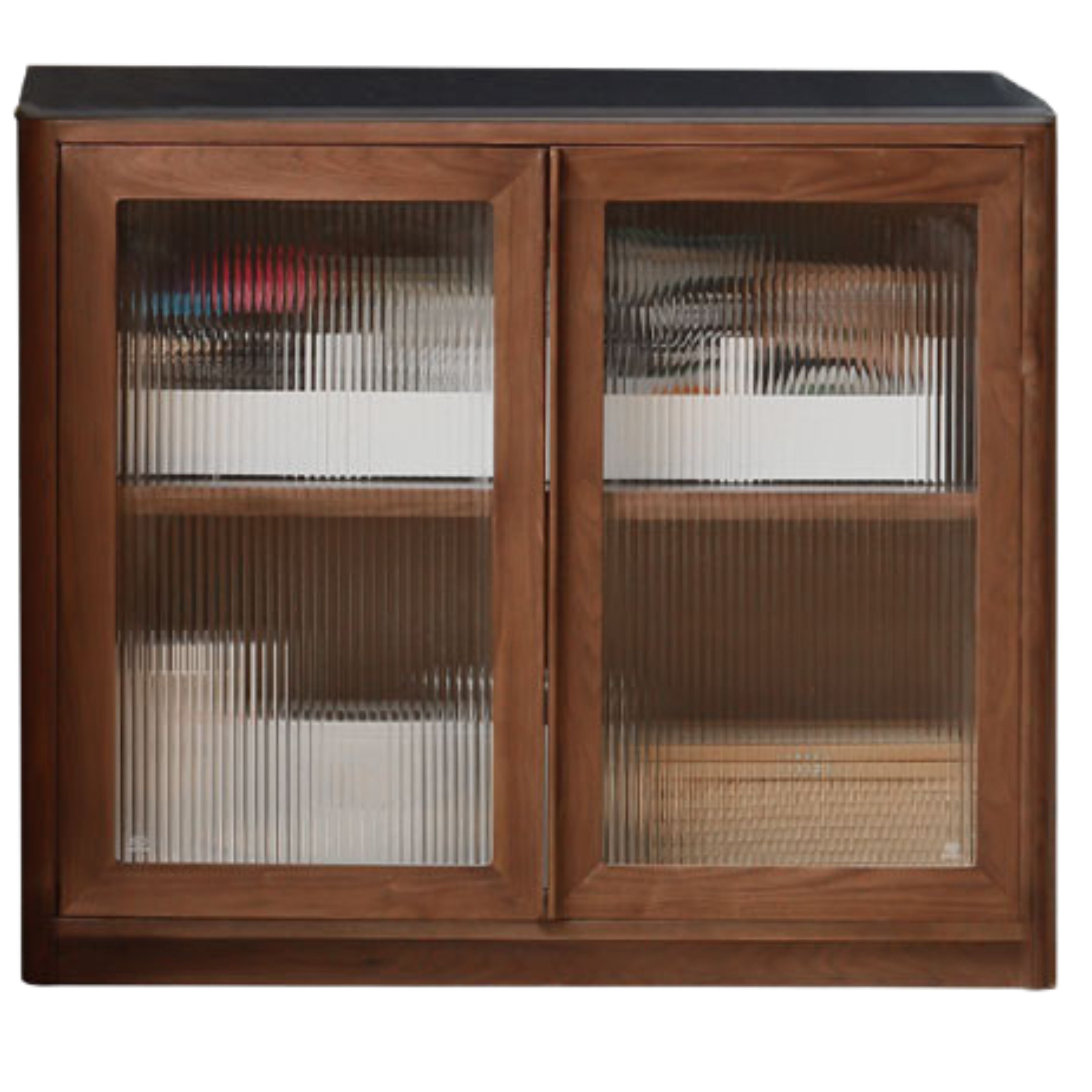 Black Walnut, Ash, Sandalwood Solid Wood Sideboard Hole Storage
