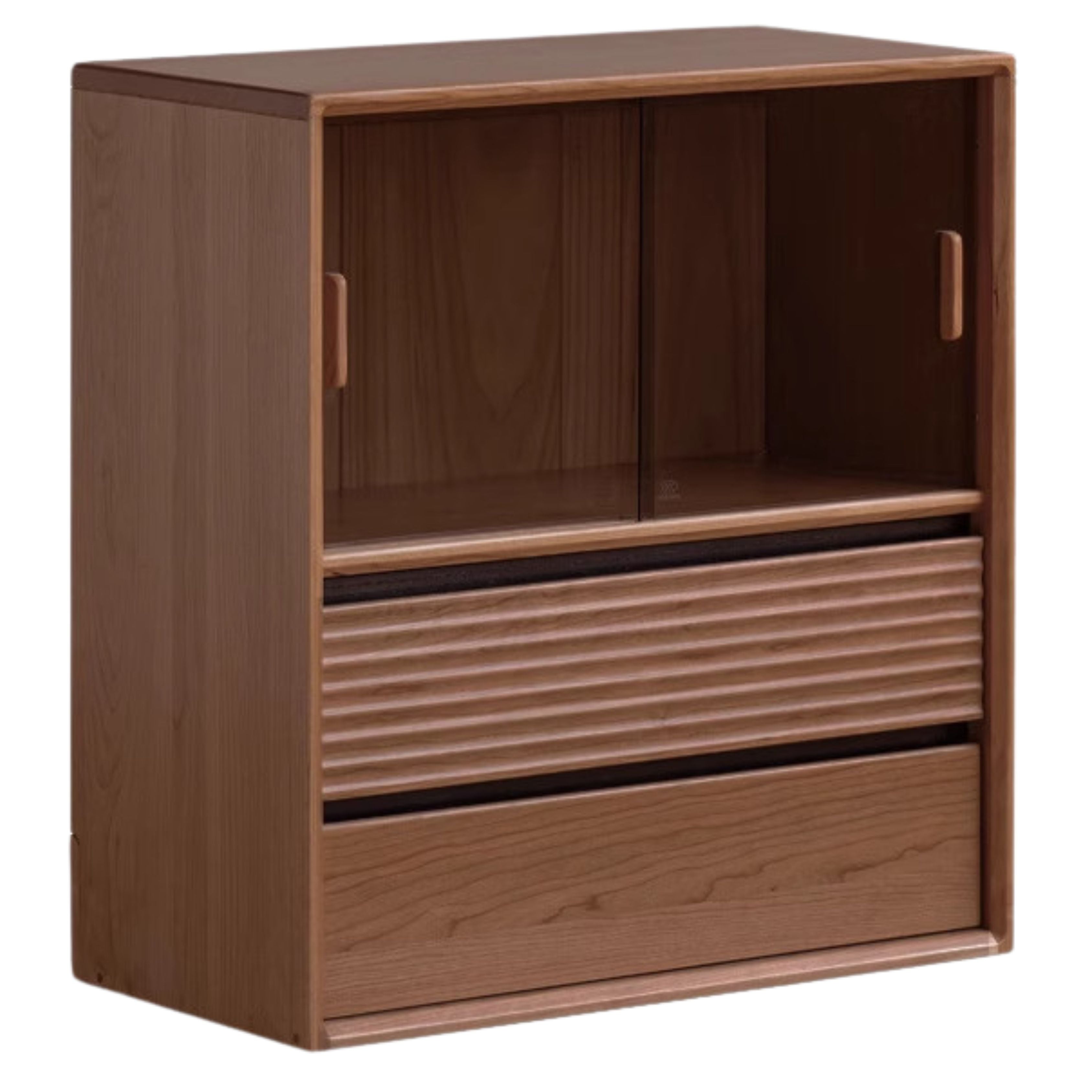 Sandalwood, Oak, Black Walnut, Ash Solid Wood Light Luxury Style Module Bookcase