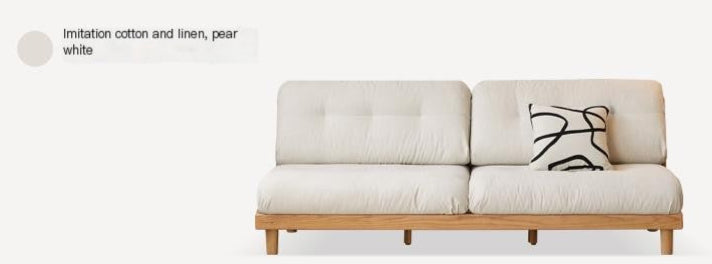 Oak, Ash Solid Wood Fabric Sofa with Deep Seat, Soft Cushion Design