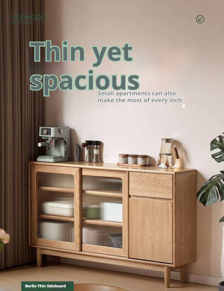 Oak Solid Wood Ultra-Thin Sideboard