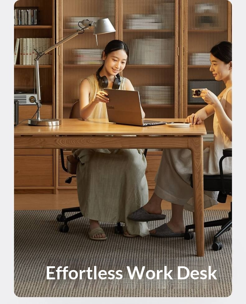 Ash Solid Wood Modern Minimalist Office Desk