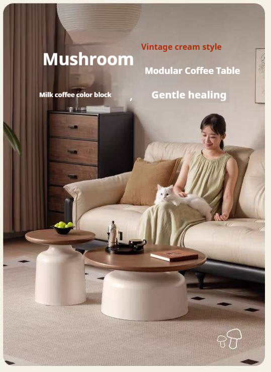 Solid Rubberwood Round Coffee Table