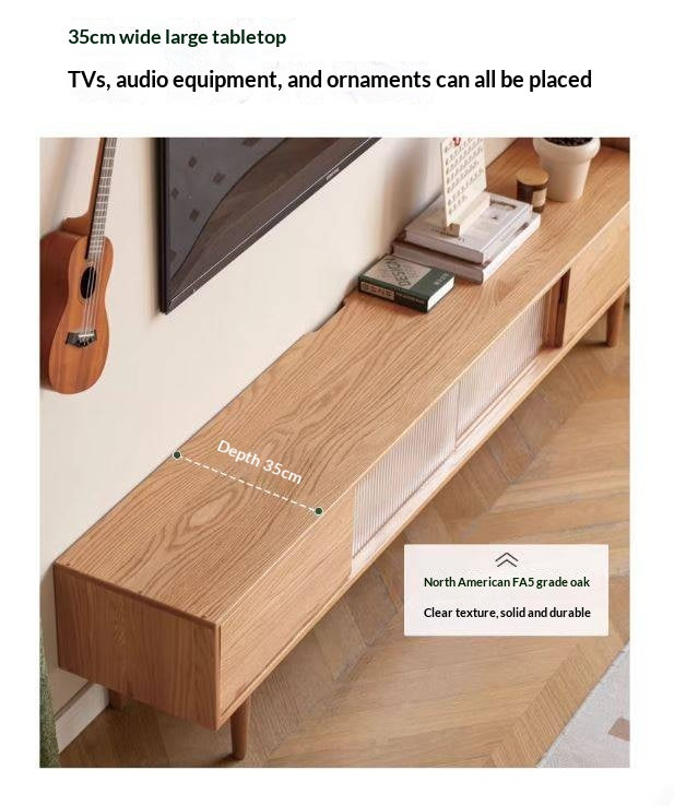 Oak Solid Wood TV Cabinet Modern