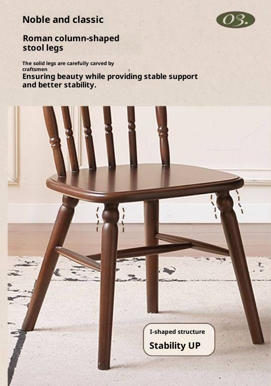 Set 4 pcs Beech, Black Walnut Solid Wood Dining Chair