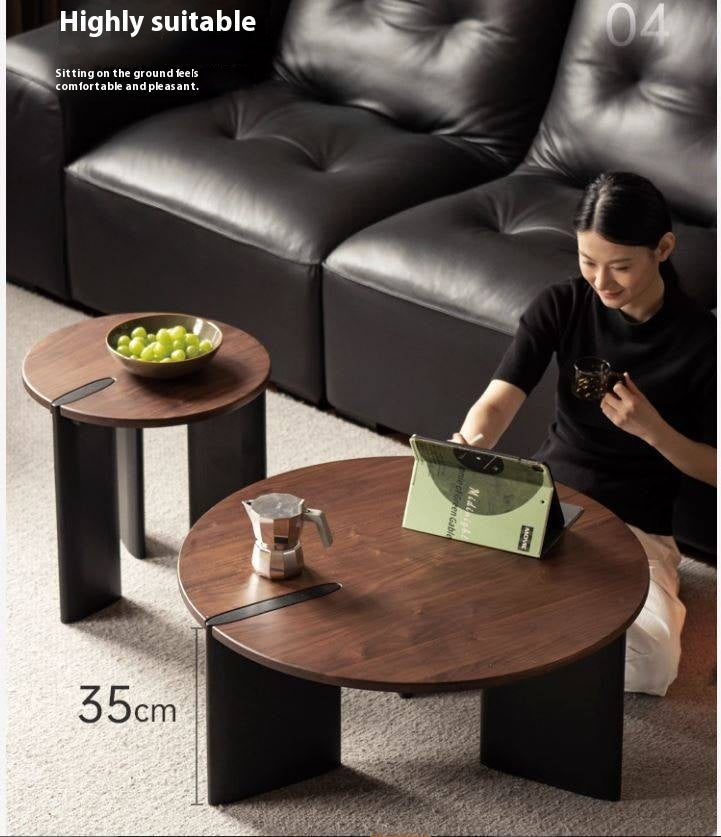 Black Walnut Solid Wood Italian Light Luxury Coffee Table