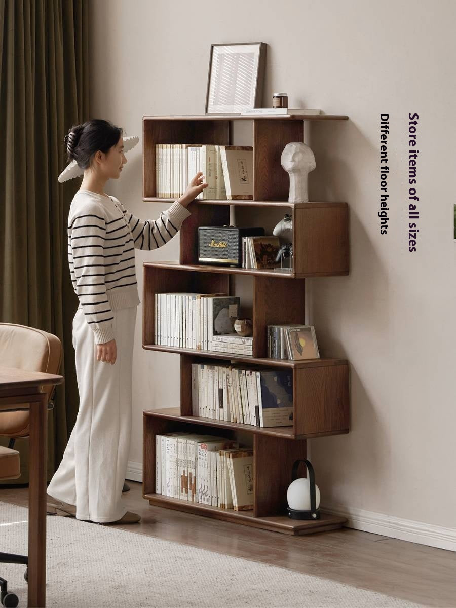Oak Solid Wood Partition Rack Antique Shelf