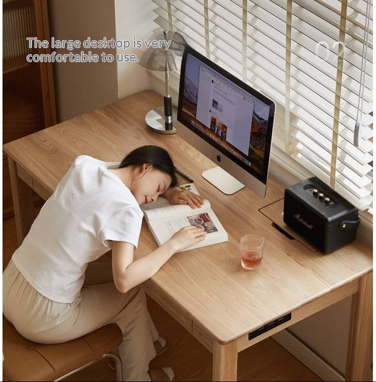 Ash Solid Wood Modern Multifunctional Office Desk