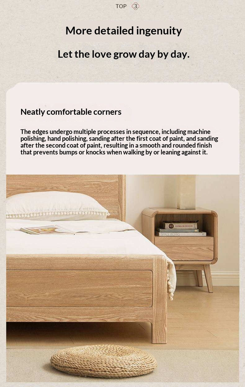 Ash Solid Wood Box Bed Modern Simple