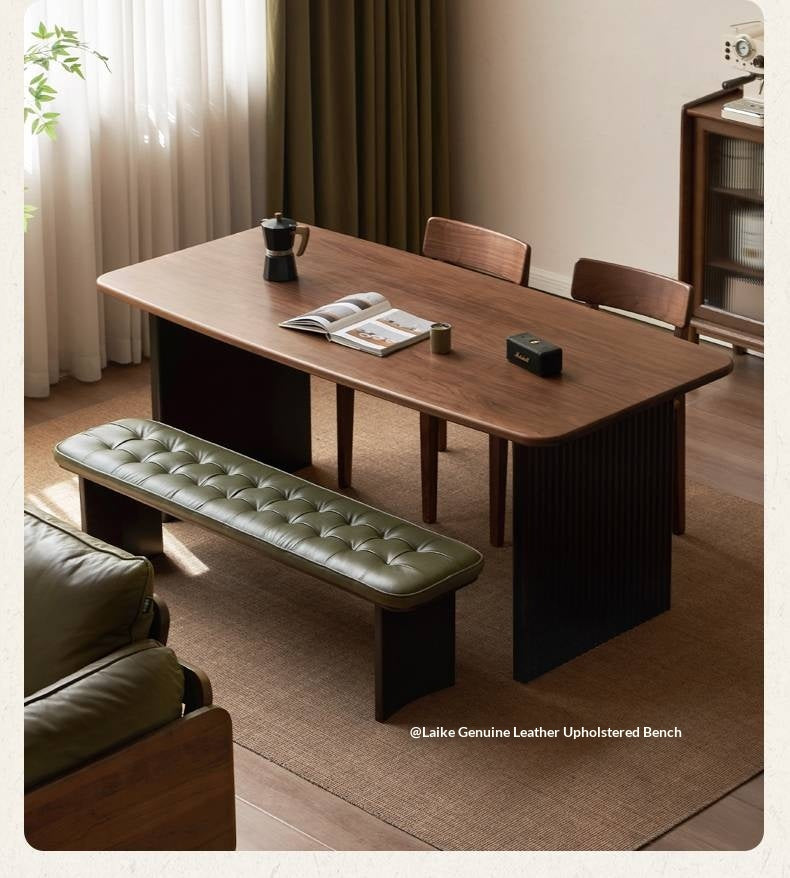 Black Walnut Solid Wood Light Luxury Style Dining Table