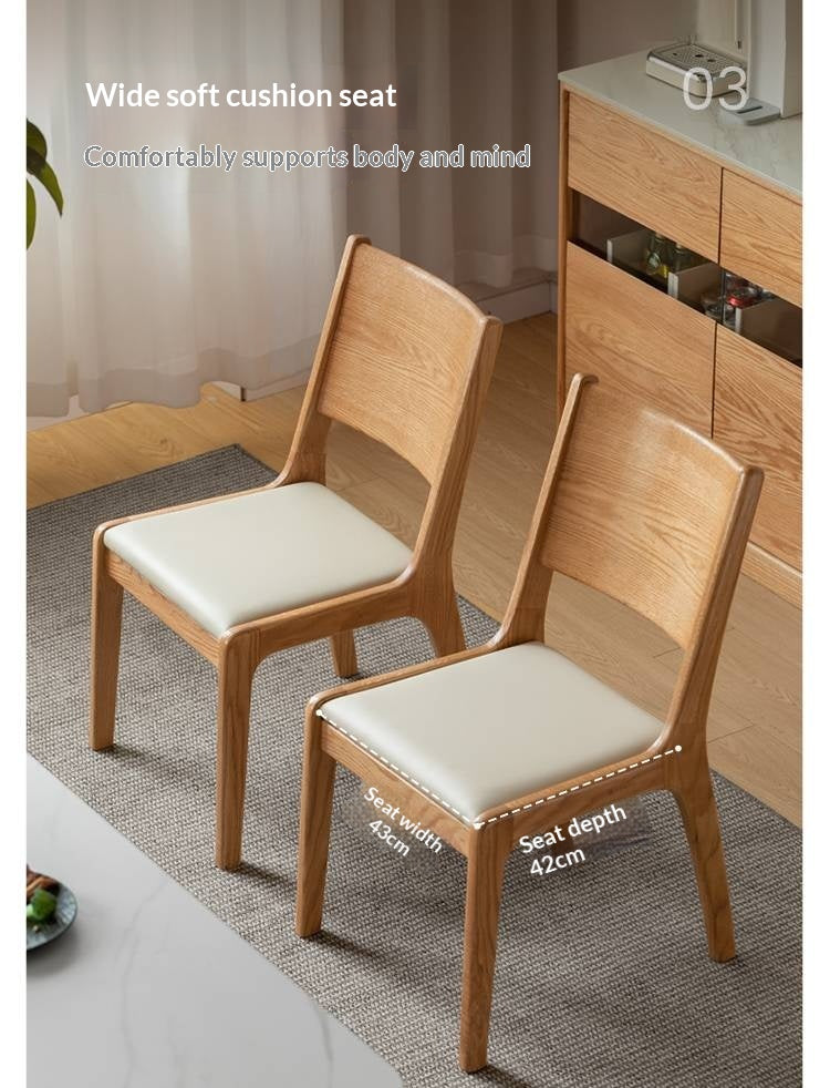 4 pcs -Oak Solid Wood Dining Chair Modern Style