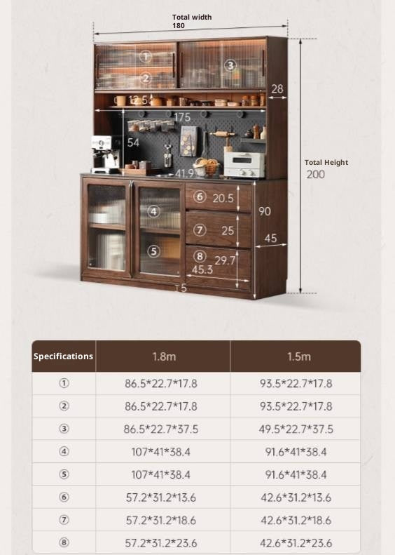 Sandalwood Solid Wood Rock Board Modern Sideboard