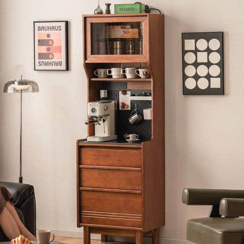 Poplar Solid Wood Vintage Style Sideboard with Dining Room Storage