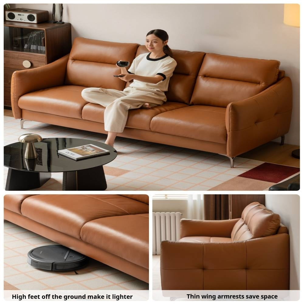 Genuine Top-Grain Leather Sofa – Modern