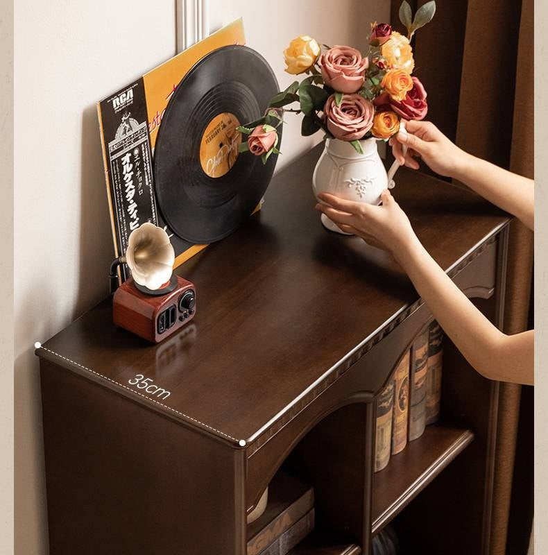 Poplar Solid Wood French Retro Side Cabinet.