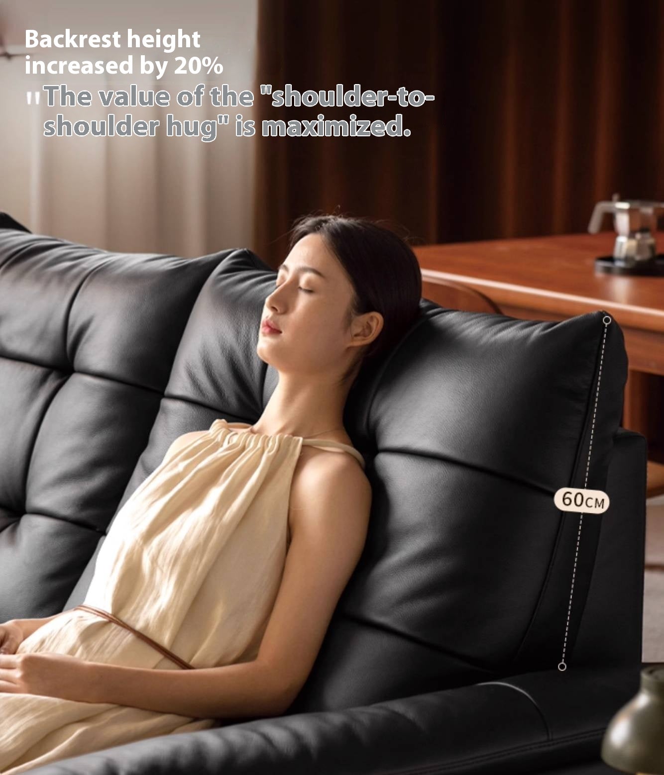 Genuine Leather Zero-Wall Recliner – Piano-Key Electric Sofa