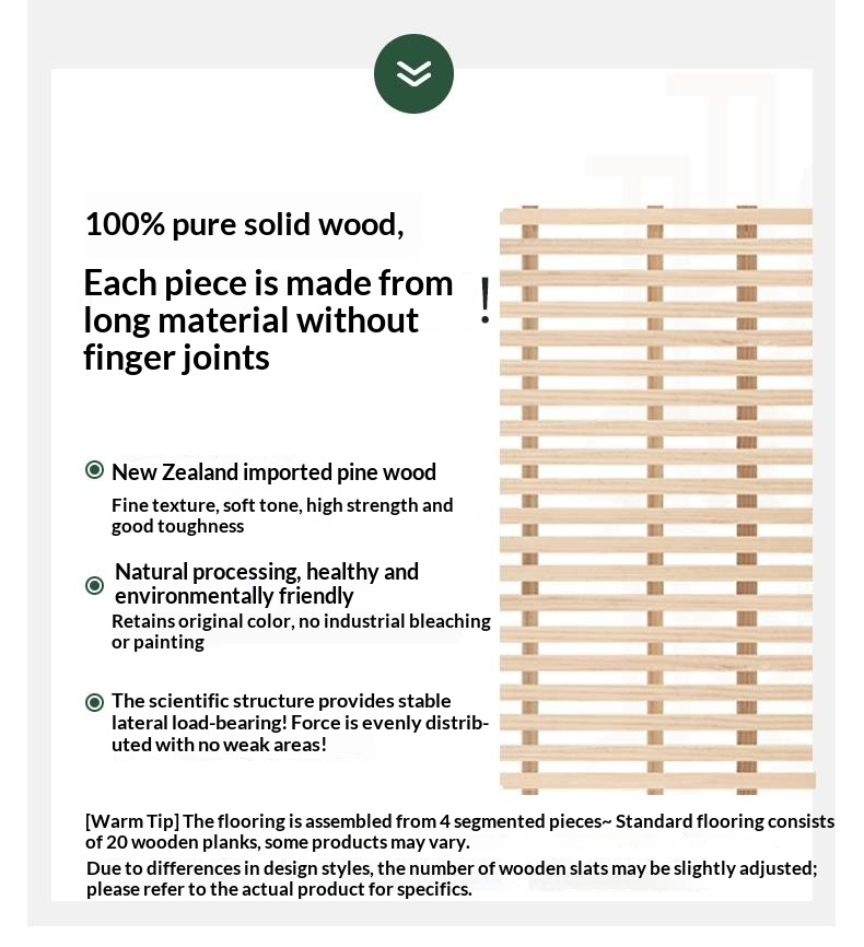 Oak Solid Wood Platform Box Bed, Headboard-Free Box Bed