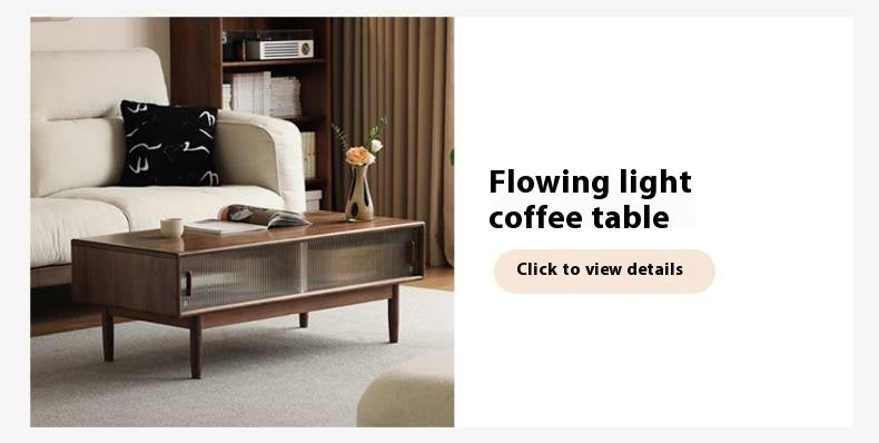 Black Walnut, Oak Solid Wood Sliding Doors TV Cabinet.