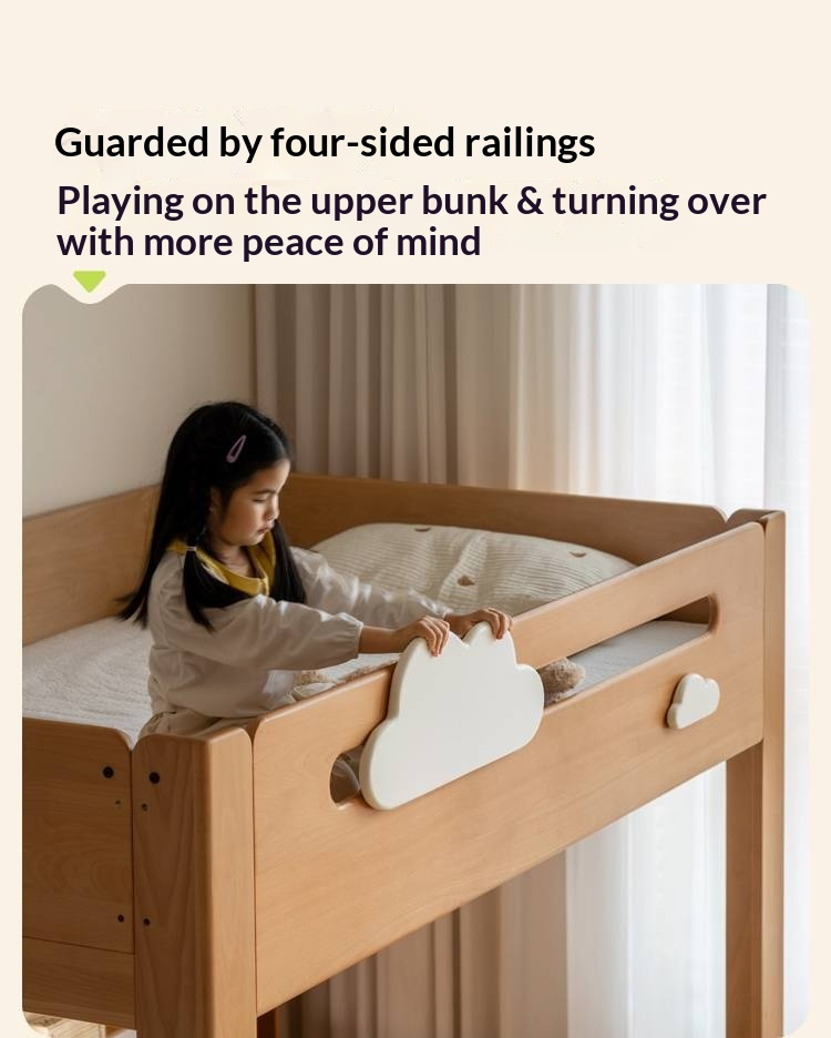 Rubberwood Solid Wood Children's Loft Bed