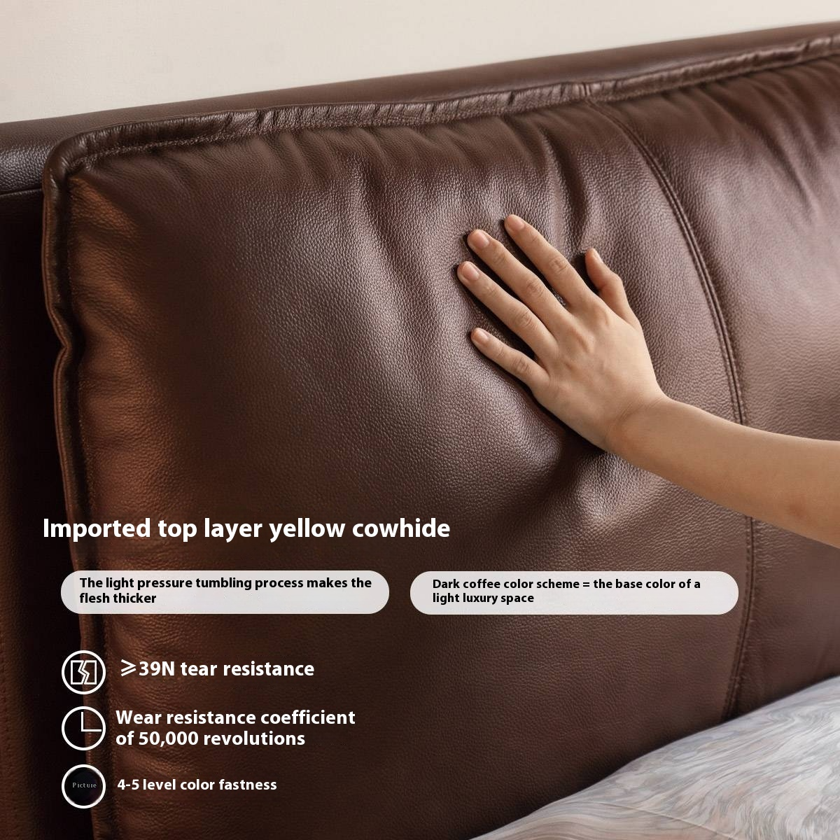 Leather Soft Upholstery, Light Luxury Bed American Retro Style