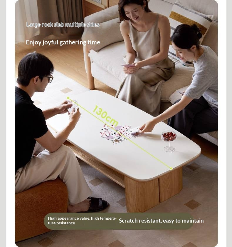 Oak Solid Wood Modern Slab Coffee Table