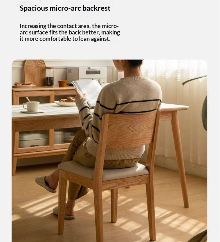 4 pcs set Oak Solid Wood Soft Packed Dining Chair