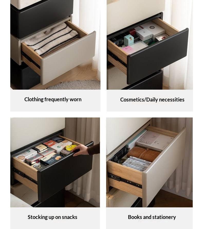 Oak, Ash Solid Wood, Solid RubberWood Light Luxury Side Cabinet