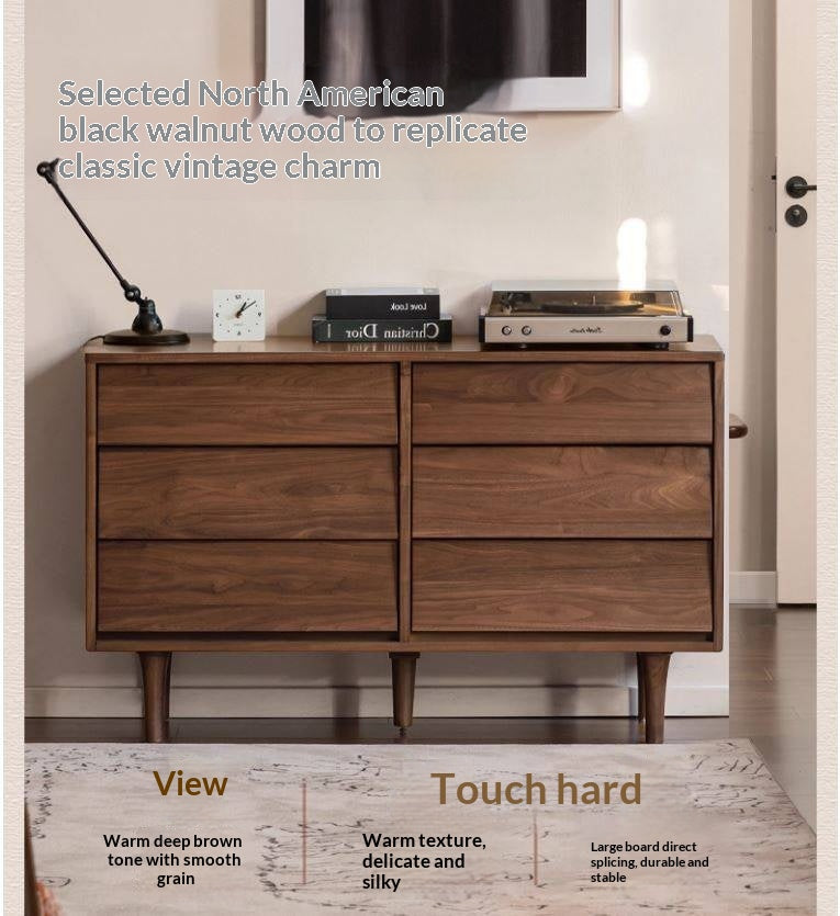 Black Walnut Solid Wood antique Style Chest of Drawers