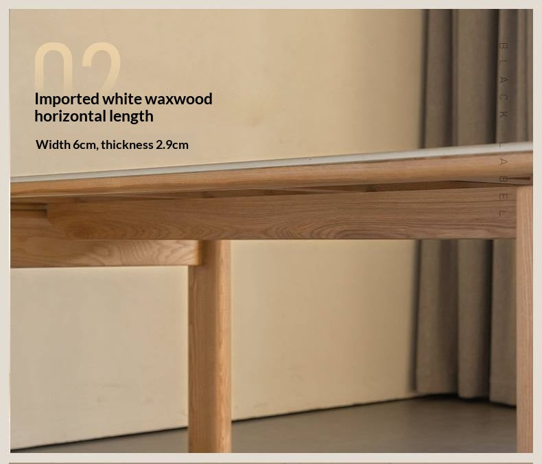 White Ash Solid Wood Restaurant Slab Dining Table