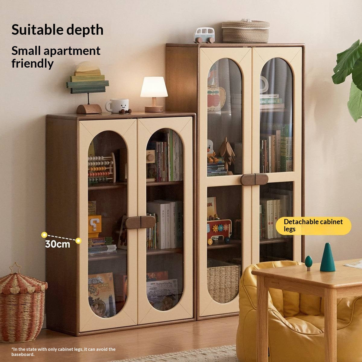 Solid Rubberwood Children's Bookshelf Retro Style