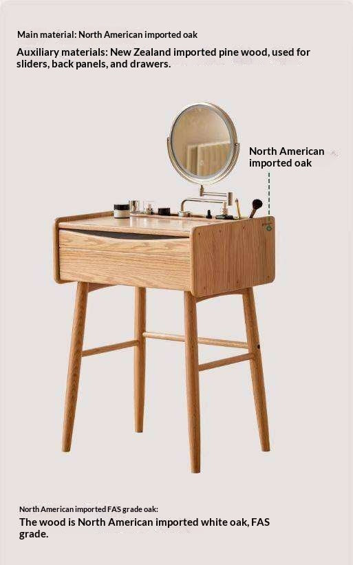 Oak Solid Wood Modern Simple Vanity Table